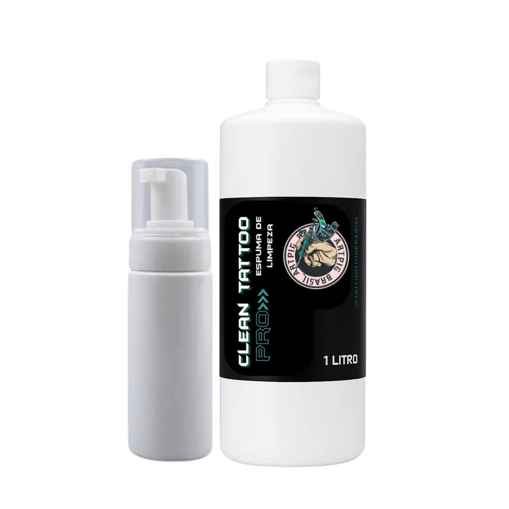 KIT CLEAN TATTOO PRO 1 LITRO + FRASCO PUMP VAZIO