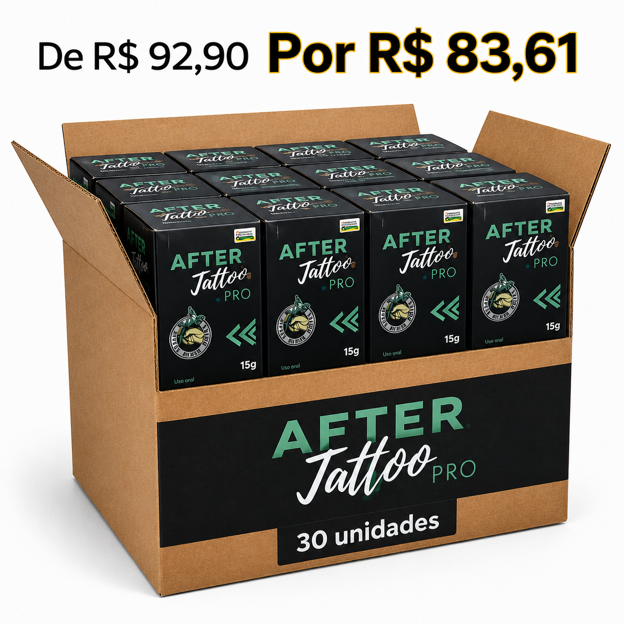 CAIXA MASTER POMADAS AFTER TATTOO PRO 15GR – 30 CX