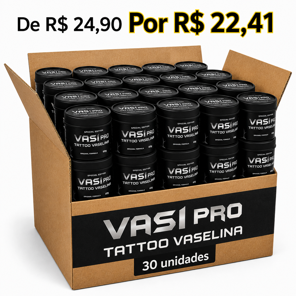 CAIXA MASTER VASELINA VASIPRO  250GR – 30 UNIDADES