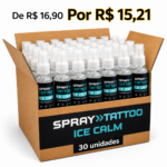 CAIXA MASTER SPRAY TATTOO ICE CALM SELADOR 120ML – 30 UNIDADES - Imagem 0