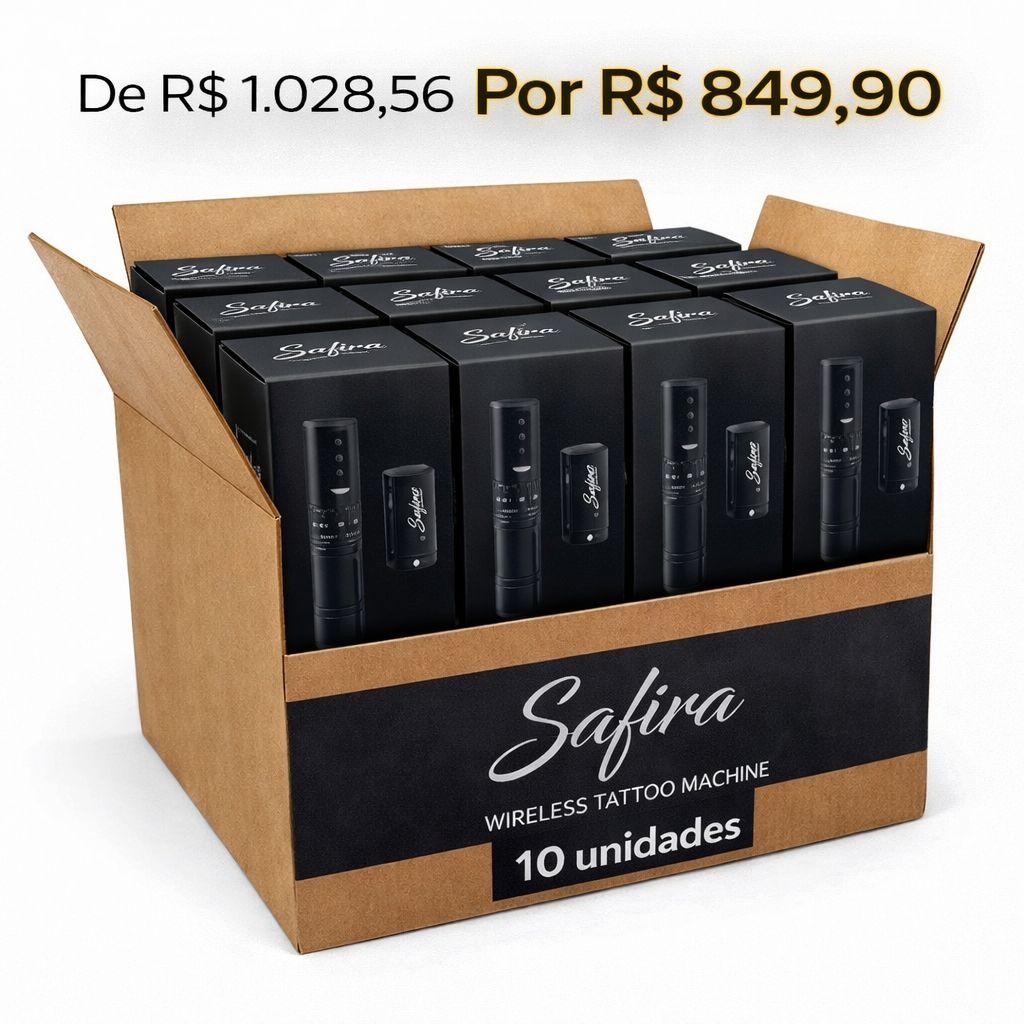 CAIXA MASTER PEN SAFIRA 2 BATERIAS WIRELESS 10 UNIDADES