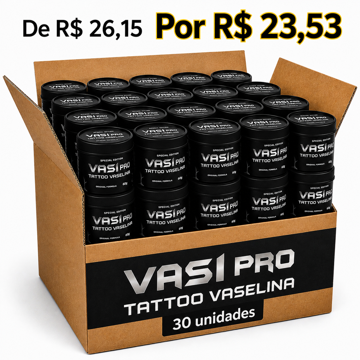 CAIXA MASTER VASELINA VASIPRO  250GR – 30 UNIDADES