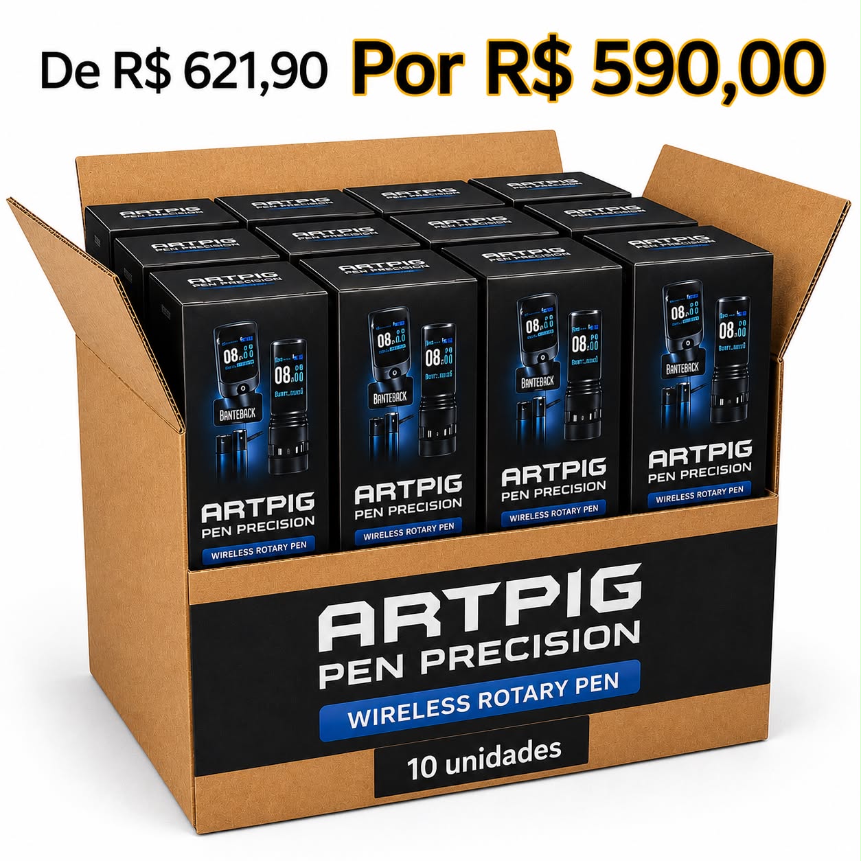 CAIXA MASTER PEN PRECISION 2 BATERIAS 10 UNIDADES - Imagem 0