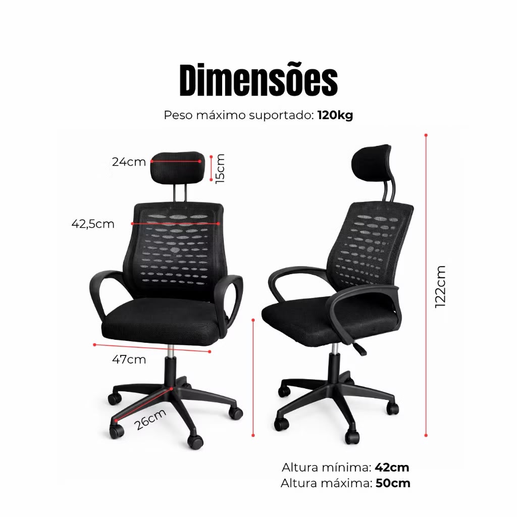 CADEIRA OFFICE LUXO - Imagem 1