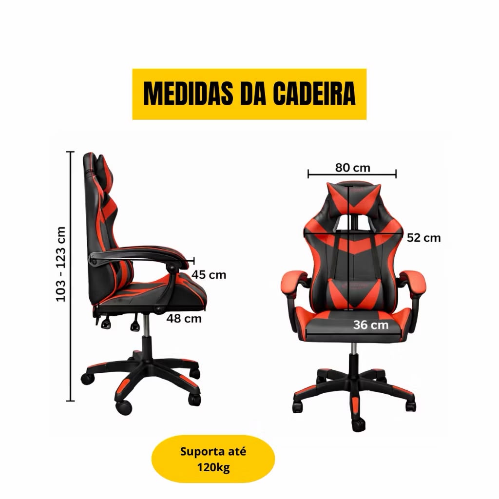 CADEIRA GAMER PRETA - Imagem 1