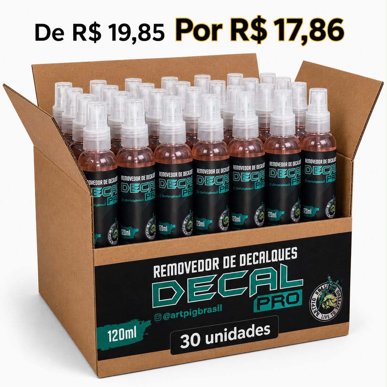 CAIXA MASTER REMOVEDOR DECALPRO 120ML – 30 UNIDADES